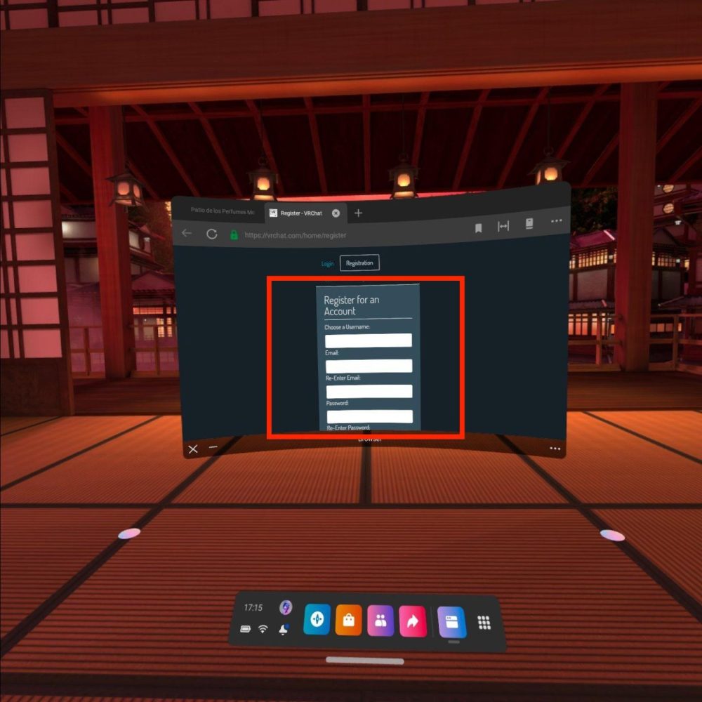 VRChat 必要情報を入力