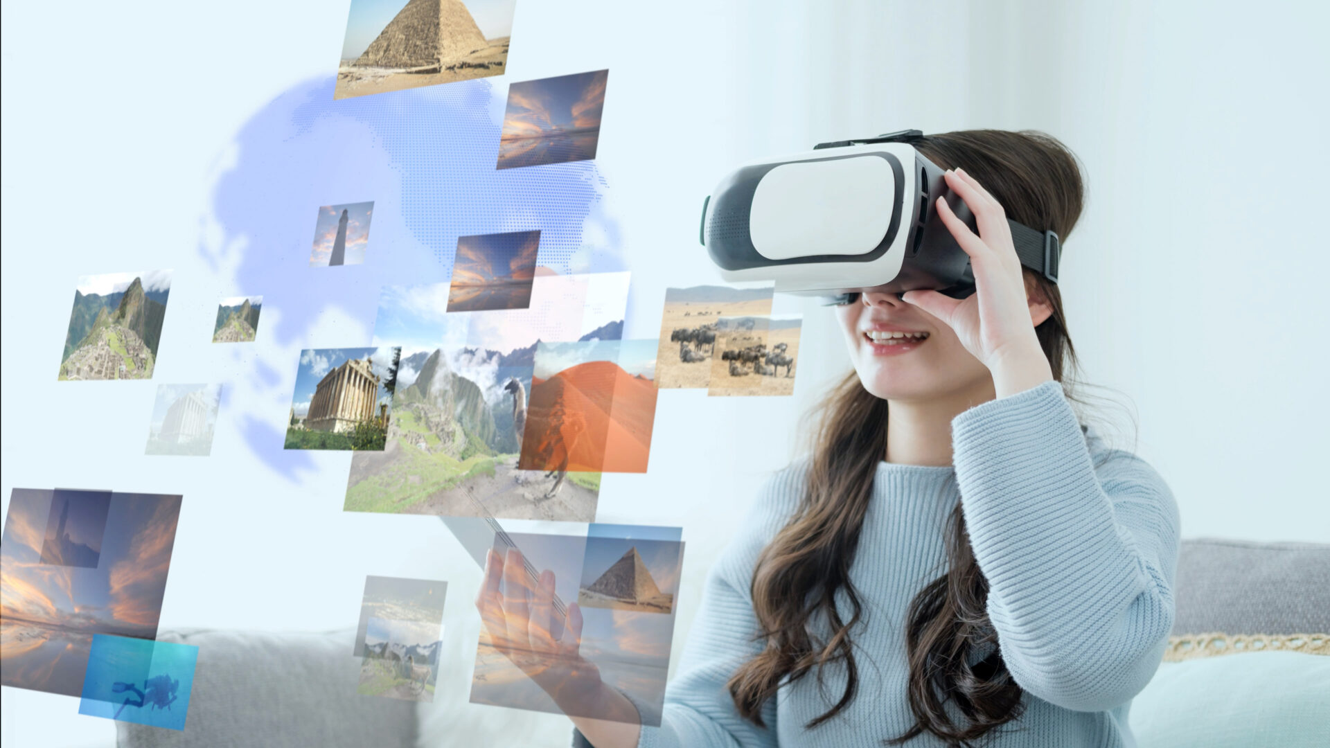 VR 旅行のイメージ