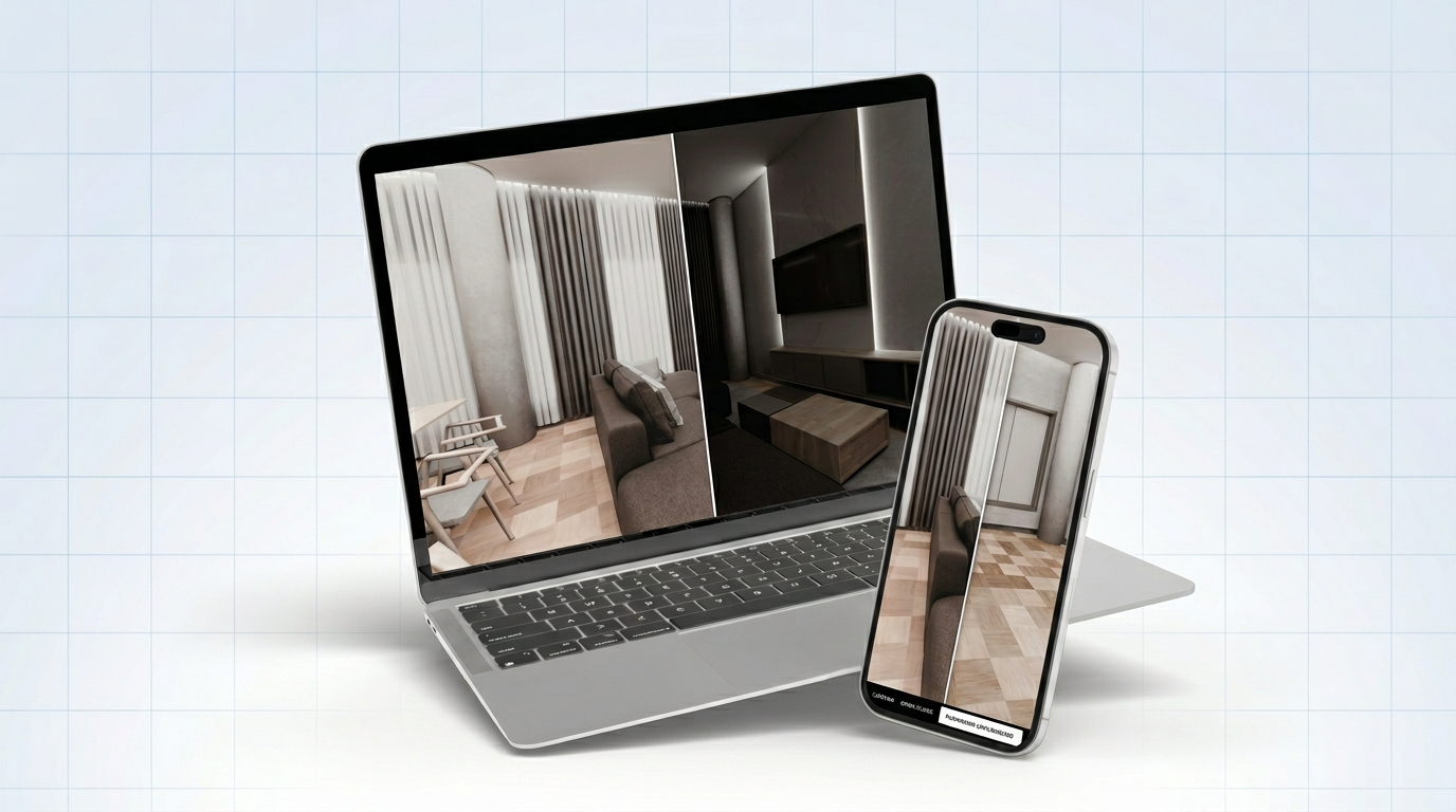 「デュアルビュー　(比較表示）」2つの空間を並べて、変化を体感する