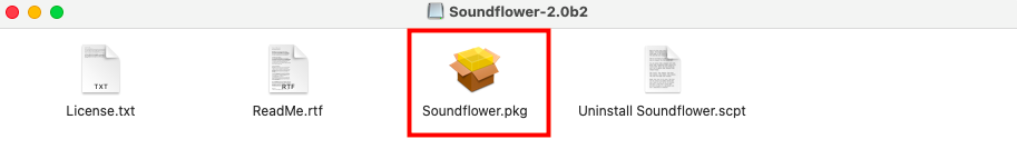 Soundflower フォルダ画面